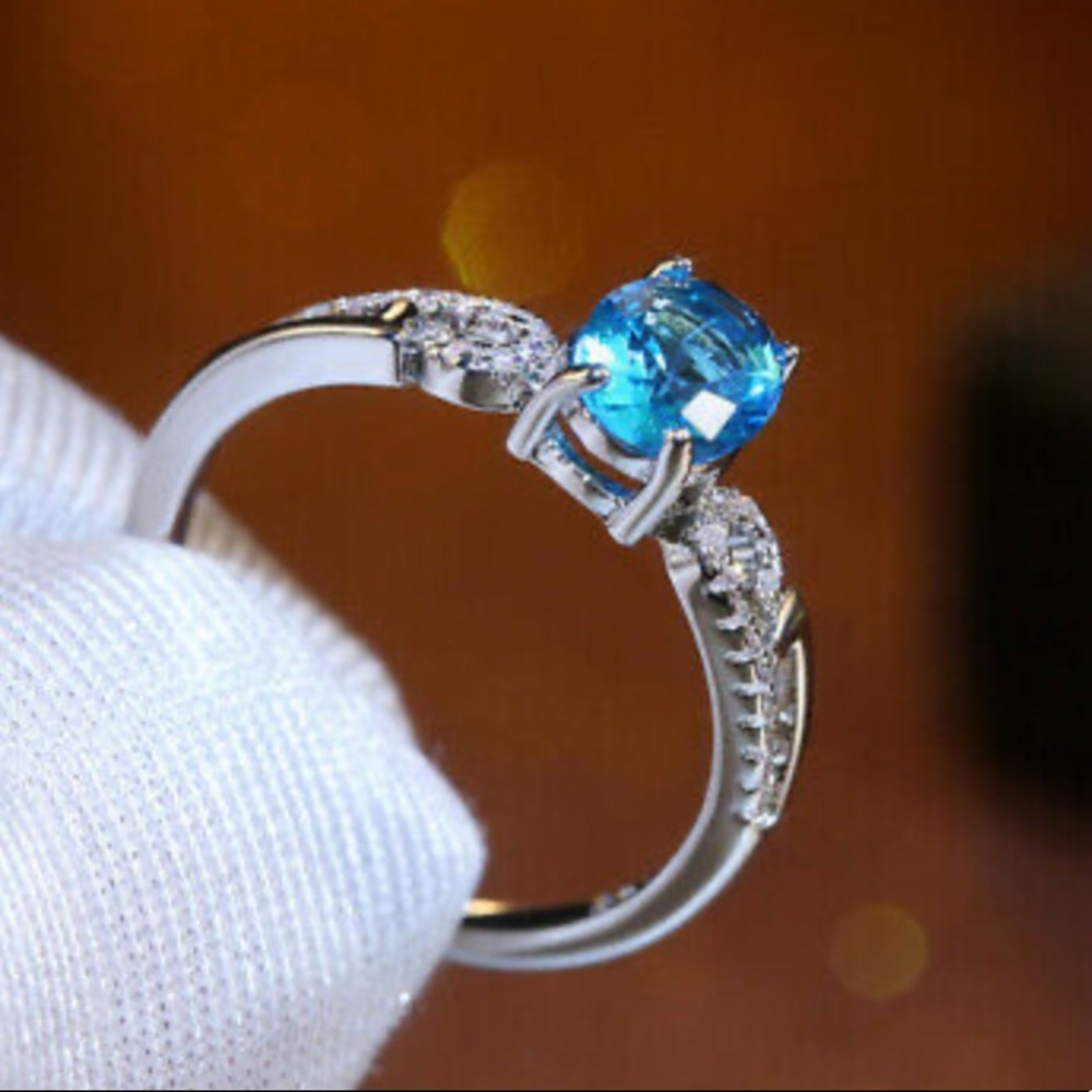 New 925 Sterling silver diamond stone ring - Picture 7 of 9